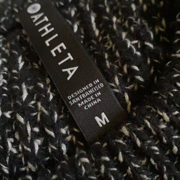 NWT Athleta Sierra Crew Wool Blend Sweater in Black Marl | Women’s Medium - Picture 4 of 7